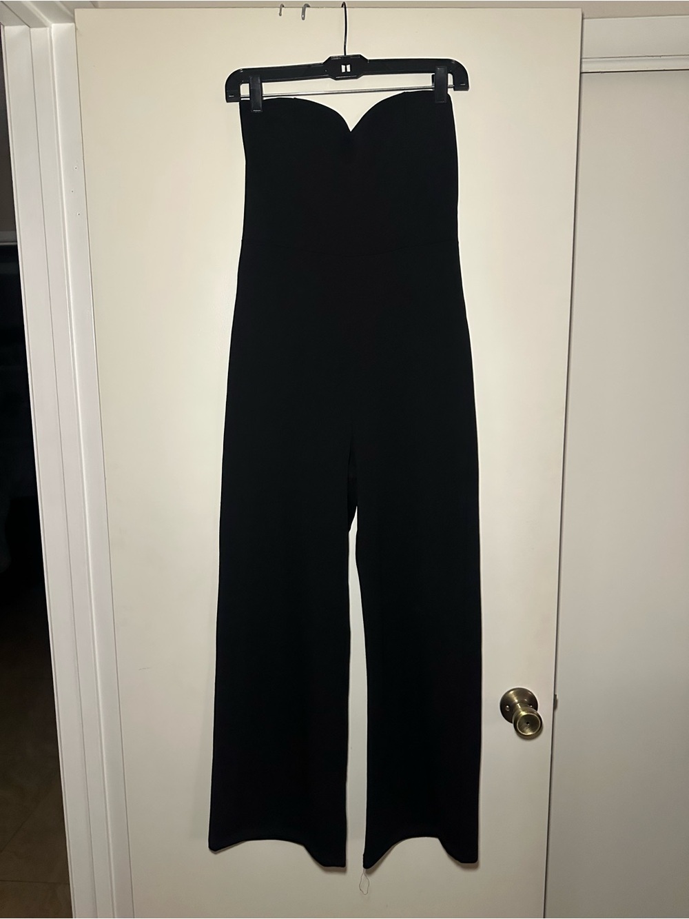 Mind Code Strapless Black Wide-Leg Jumpsuit